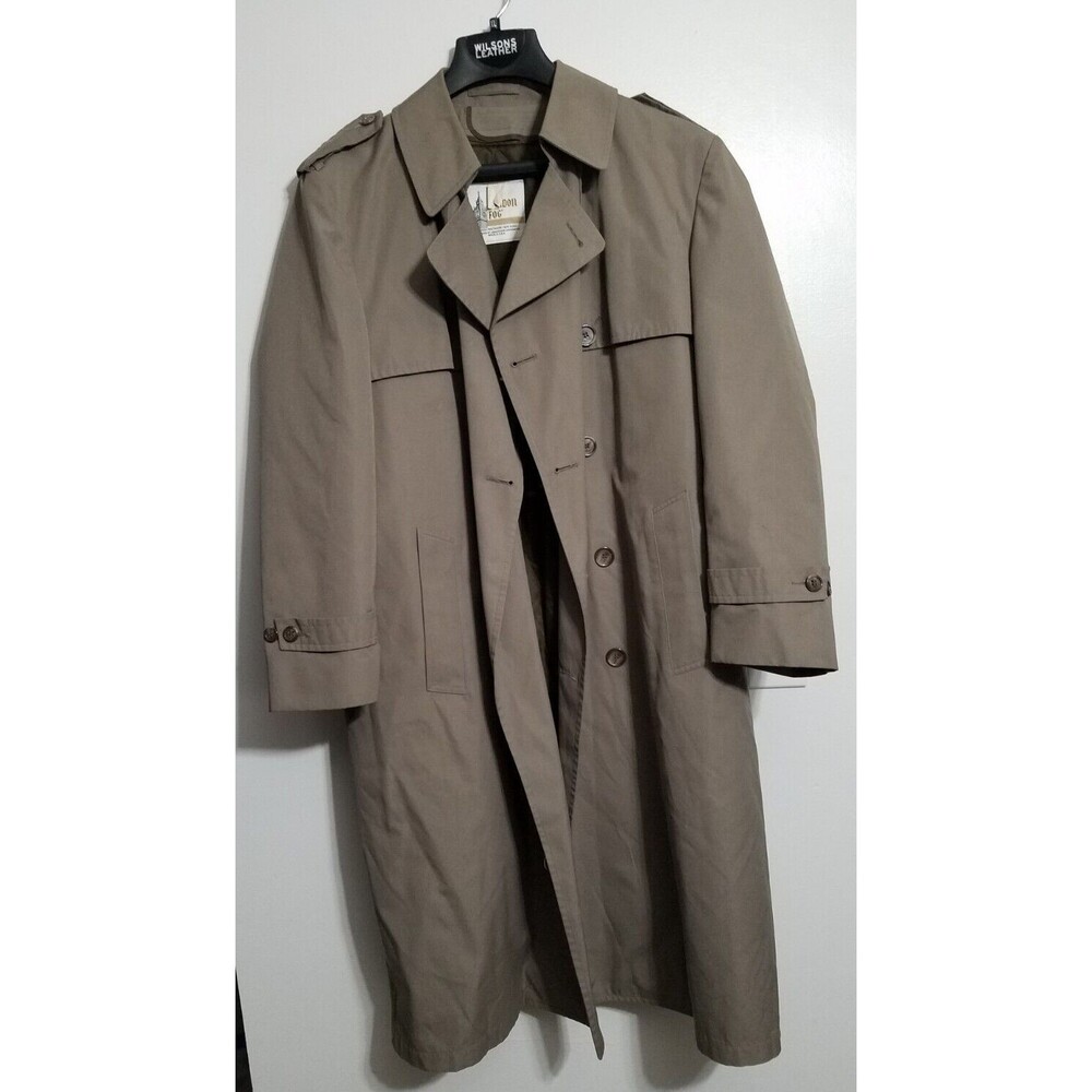 London Fog 2x Breasted Long Coat  Removable 3M Thinsulate Thermal Liner S 42  US